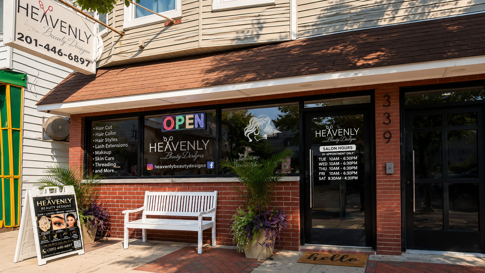 Heavenly Beauty Designs salon exterior at 339 Kearny Ave